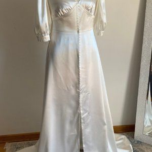 Custom made satin wedding dress